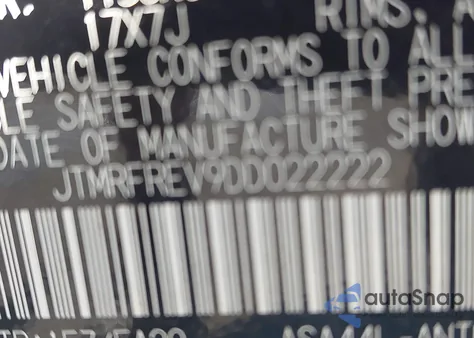 2013 Toyota Rav4 Xle z USA, uszkodzony, nr VIN JTMRFREV9DD022222